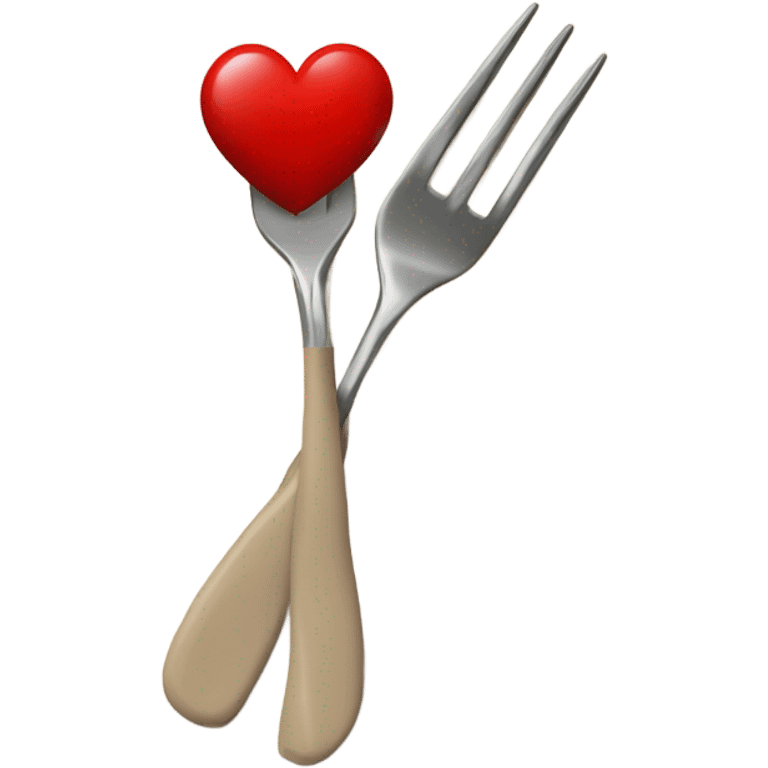 beige fork with broken red heart on its right  emoji