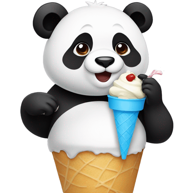 Panda eating ice cream emoji