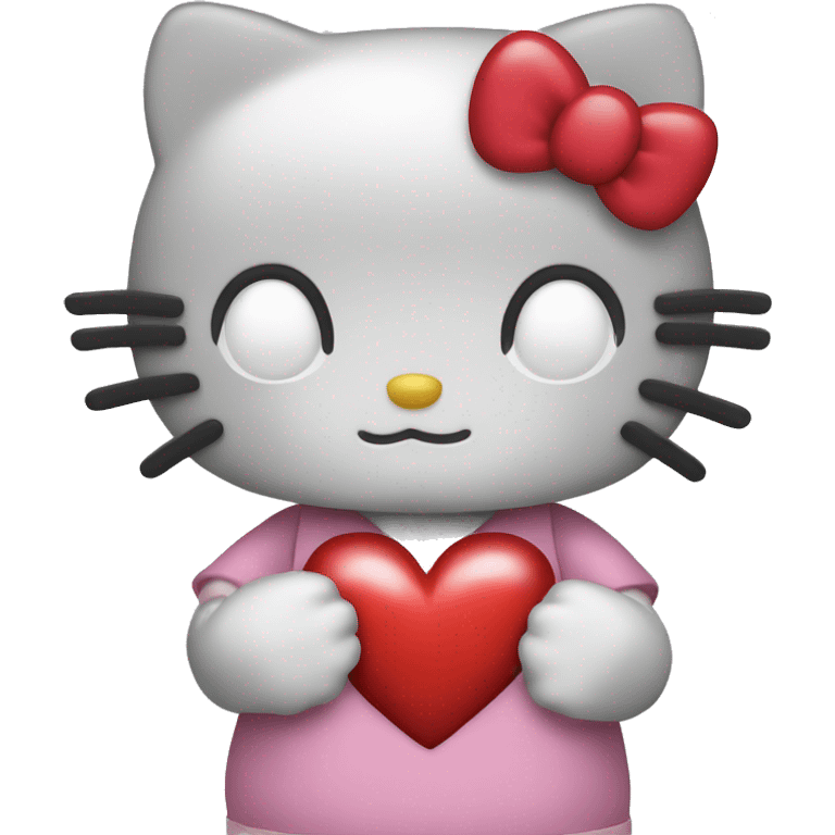 hello kitty with heart emoji