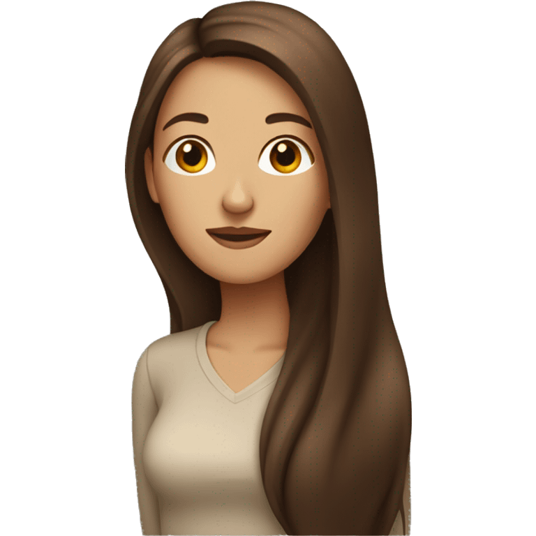 Woman woman with brown, long hair emoji