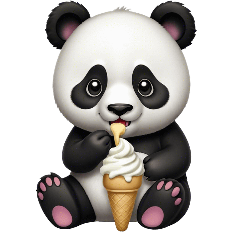 Panda eating ice cream emoji