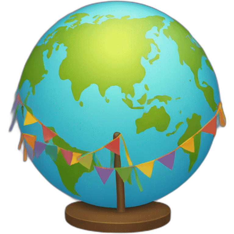 Globe with a festival stage emoji