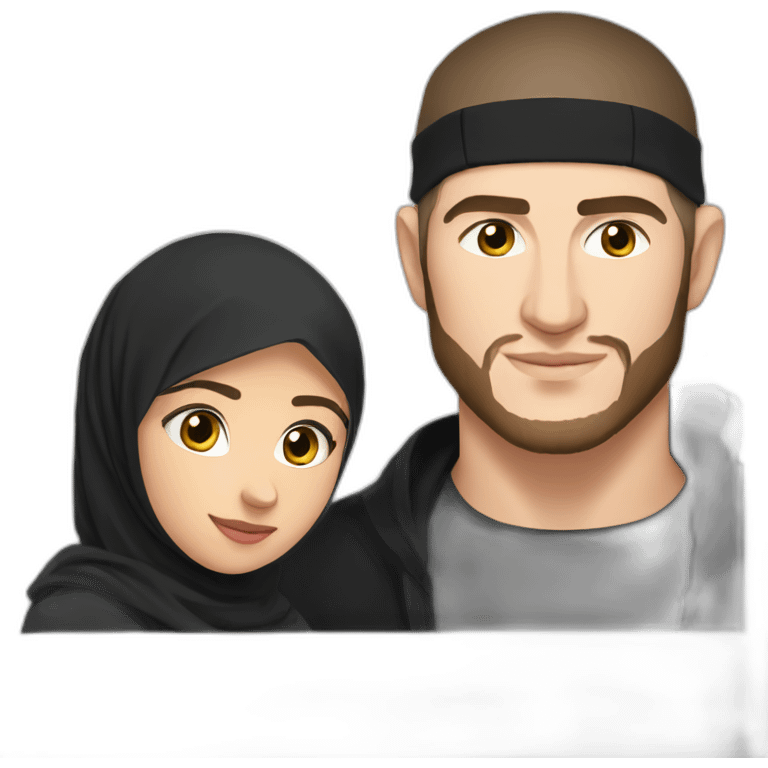 Khabib with girl hijabi emoji