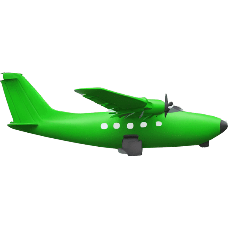 Plane green over the ocena emoji