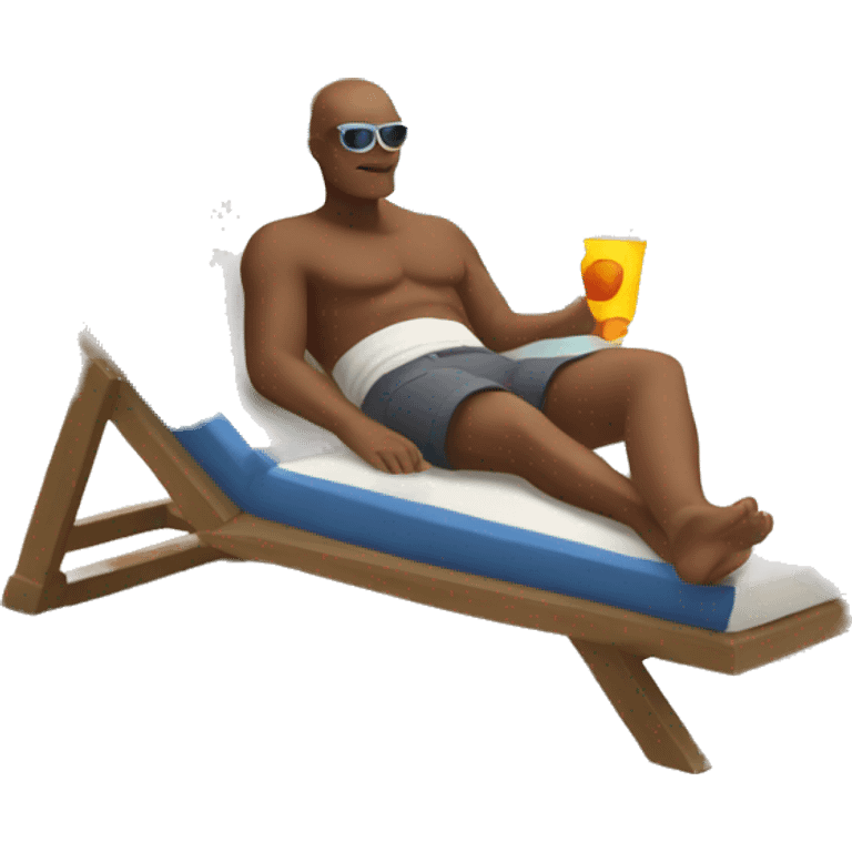 white man in a sun lounger on the beach emoji