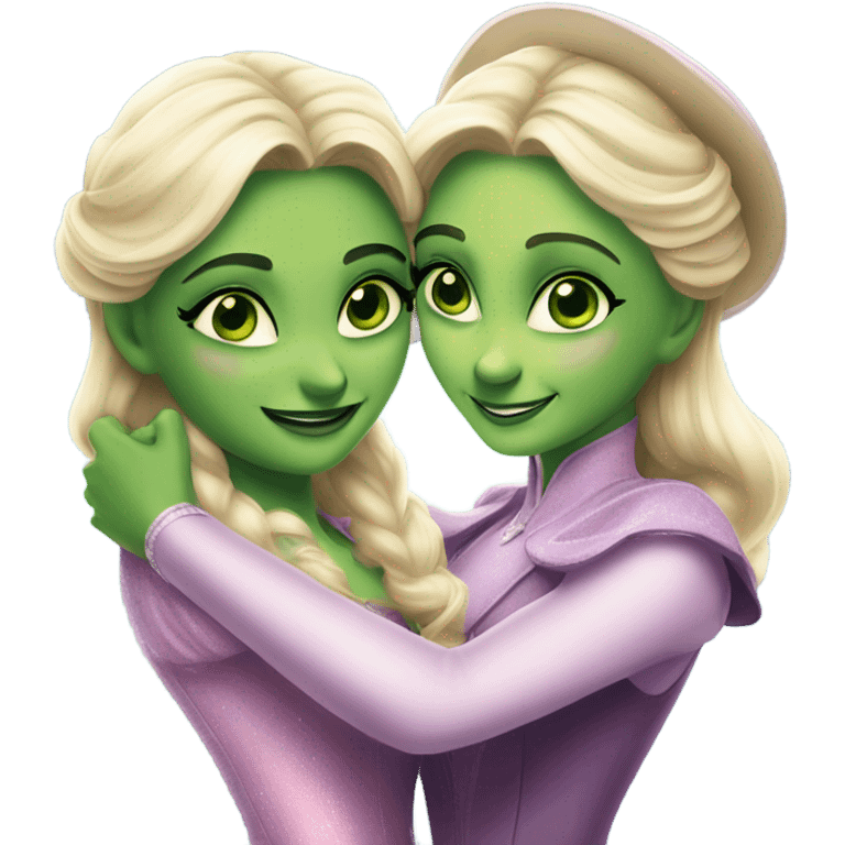 elphaba and glinda hugging emoji