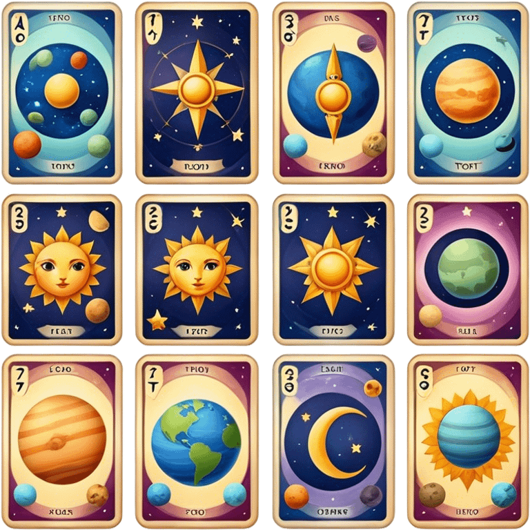 Astrology signs tarot cards planets emoji