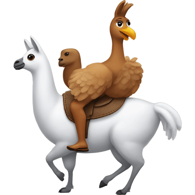 a dove riding a llama emoji