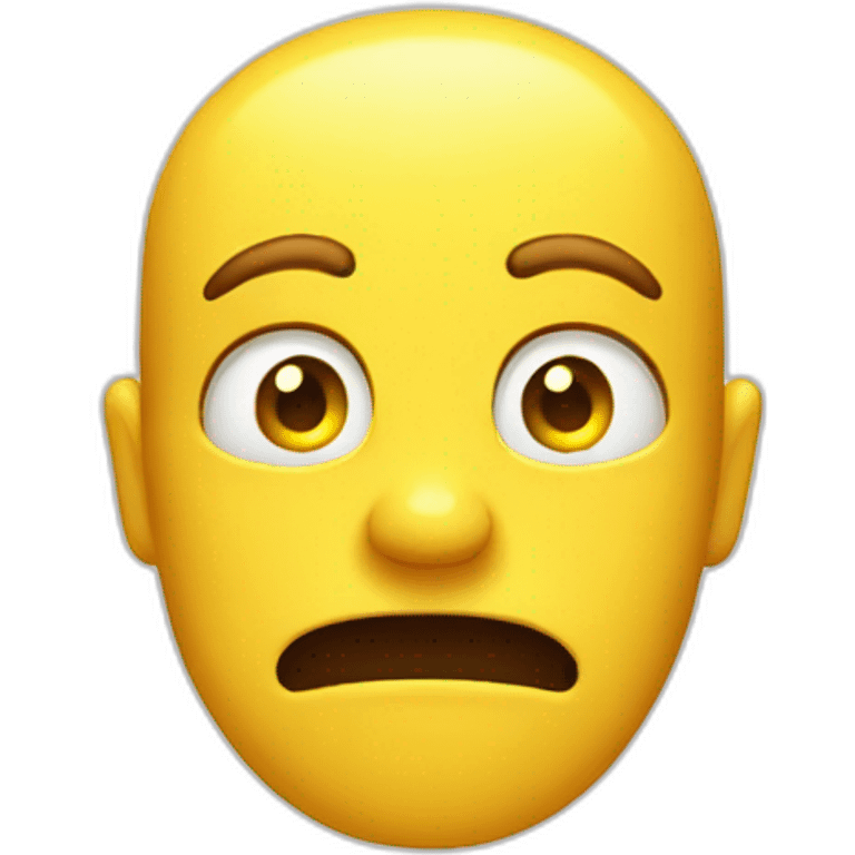 Yellow face with deceived facial expression emoji