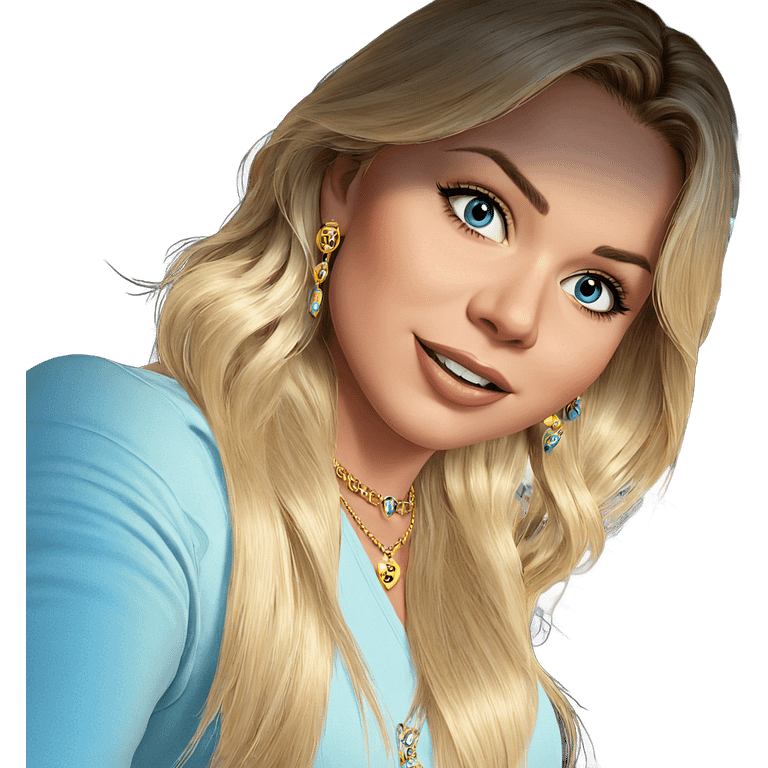 blonde girl with jewelry emoji