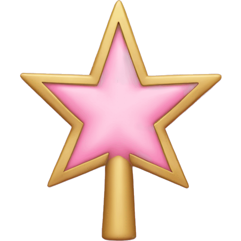 Christmas tree pink with a cross ornament, a star on top emoji