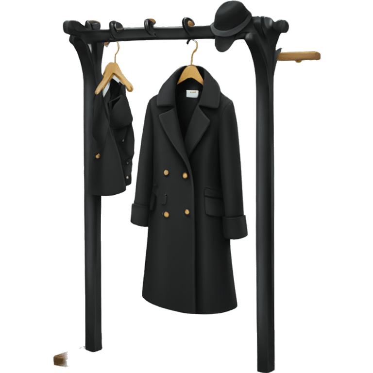 coat rack with black dress emoji