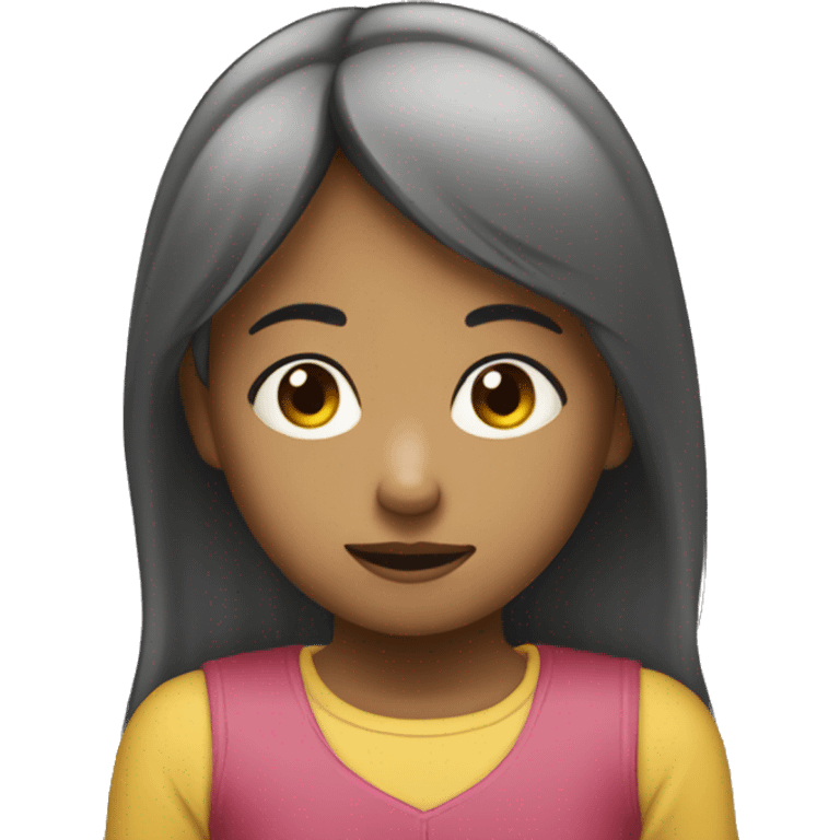 Niña confesándose a un niño  emoji