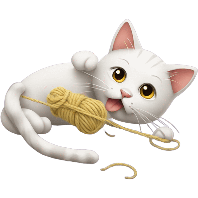 Cat playing with yarn emoji