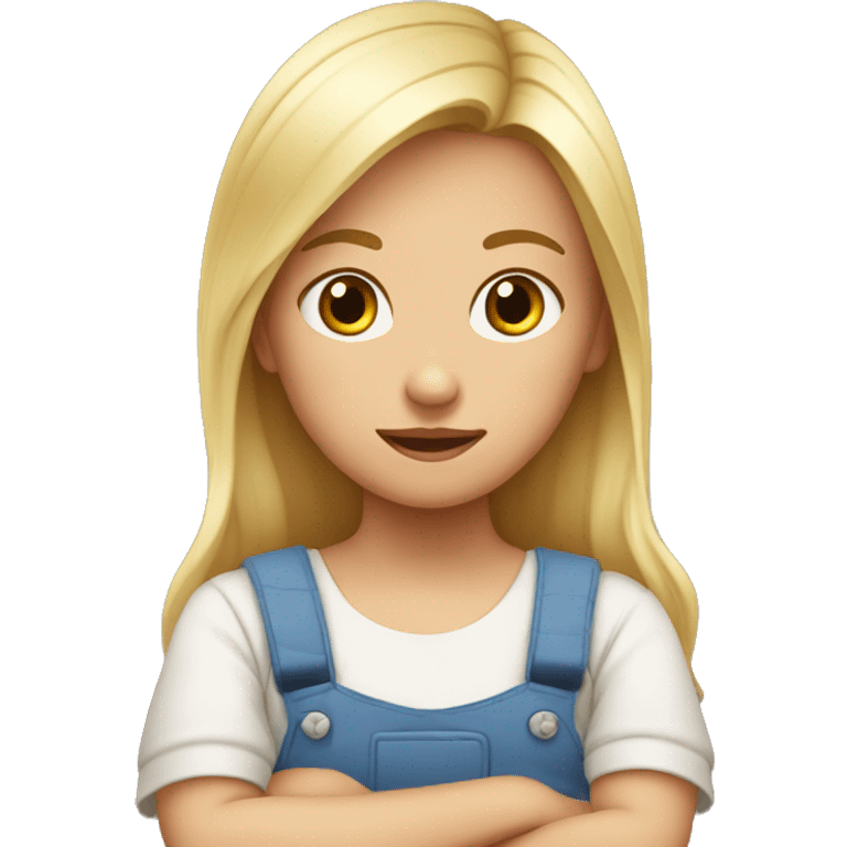 niña rubia abrazando niño pelirrojo  emoji