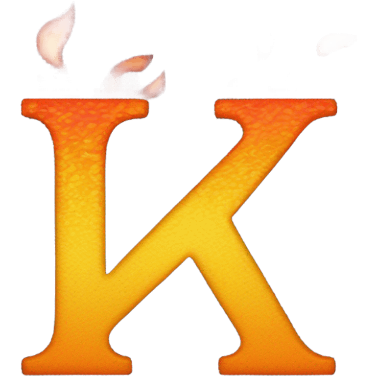 Letter k with flames emoji