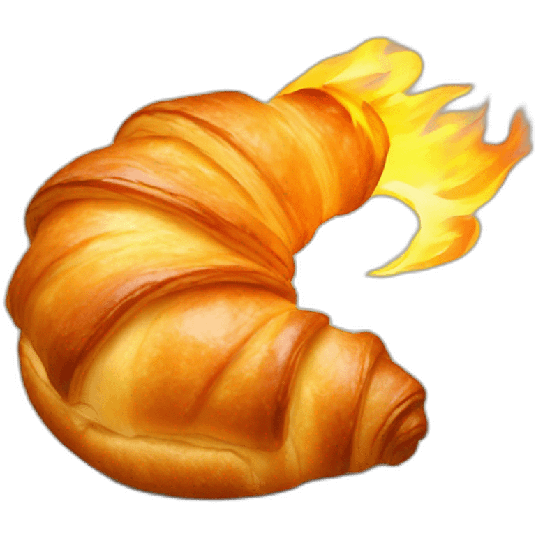 croissant on fire emoji