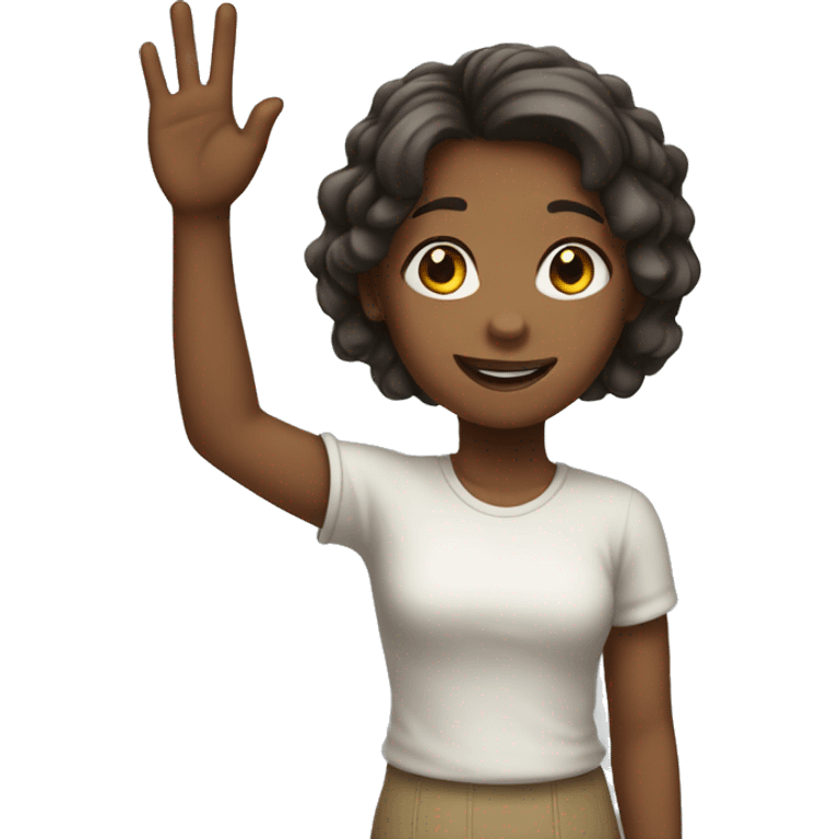 girl raising hand emoji