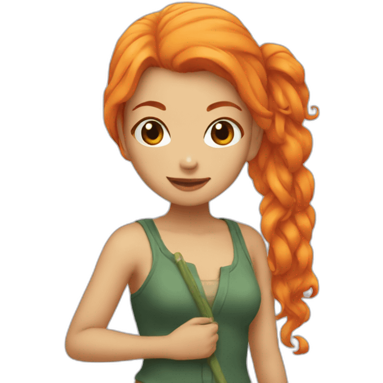 Girl Nami with orange hair emoji