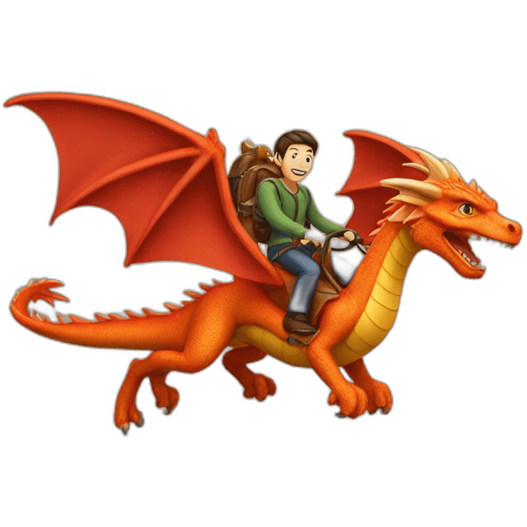 guy riding a flying dragon emoji