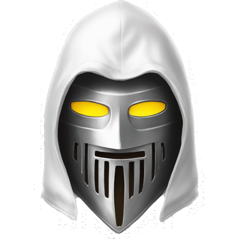 Metal mask with white hood medieval emoji