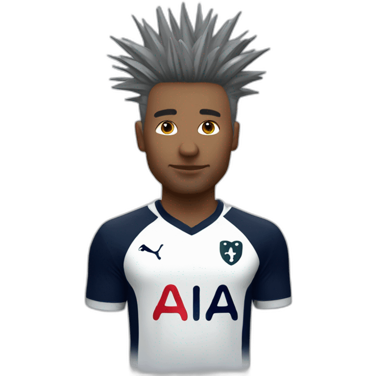 Tottenham white fan with spiky hair emoji