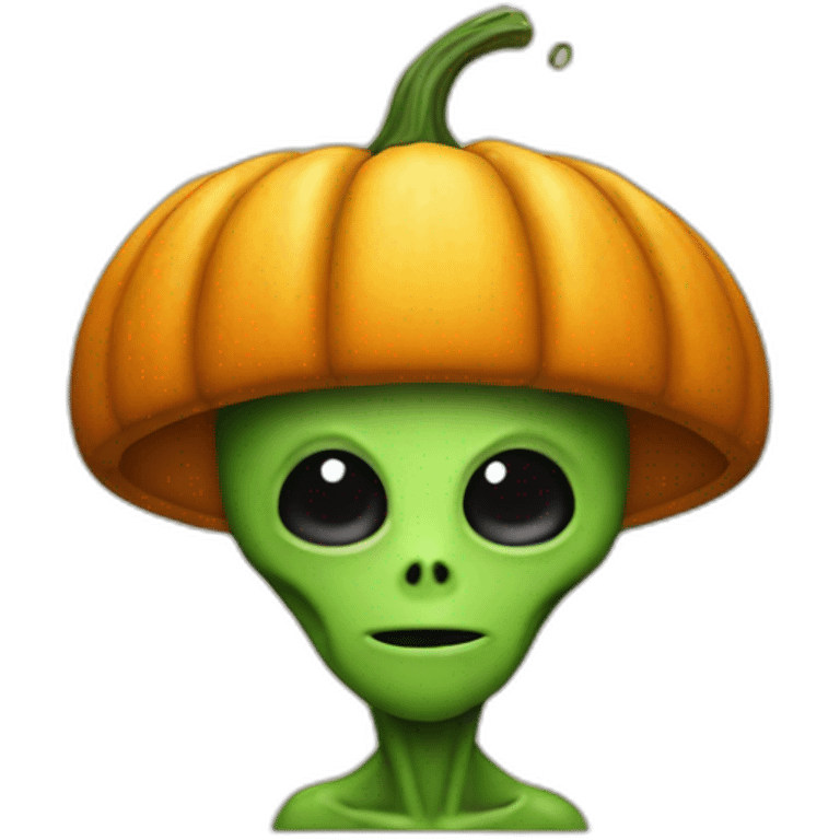 Alien with a pumpkin cap emoji