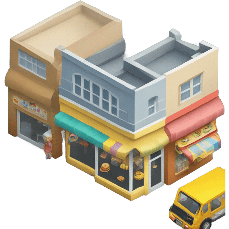 isometric row or shops emoji