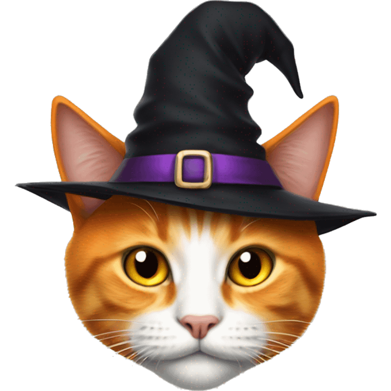 orange cat halloween witches hat simple emoji