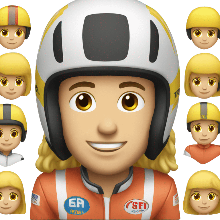 racer white male with a helmet emoji