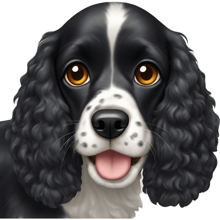 Black cocker spaniel dog with Heterochromia emoji