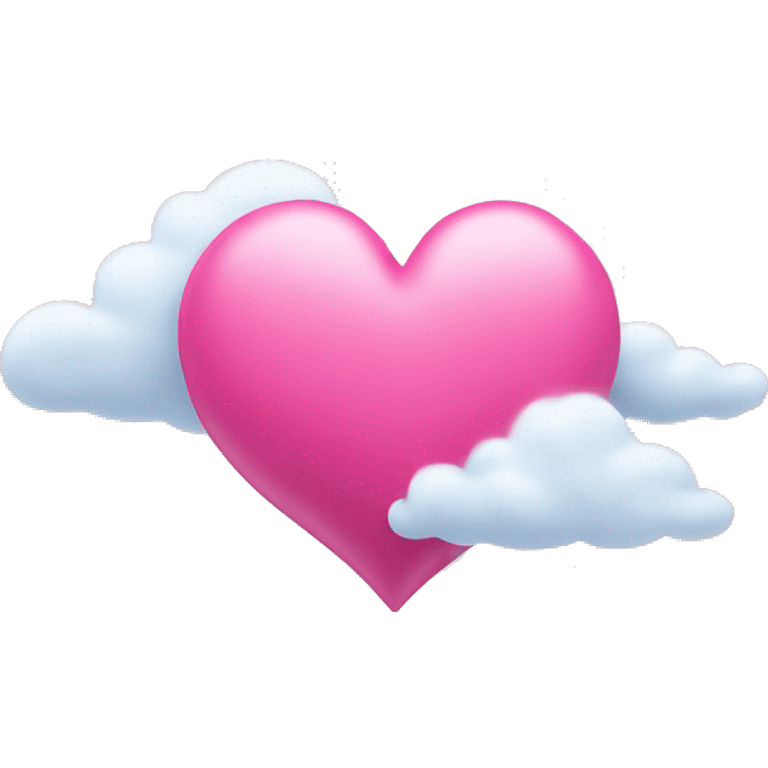 Pink heart with clouds around it emoji