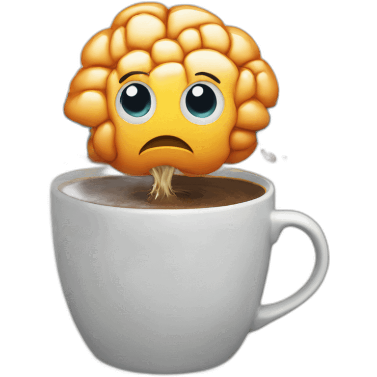 brain exploding with coffee cup emoji