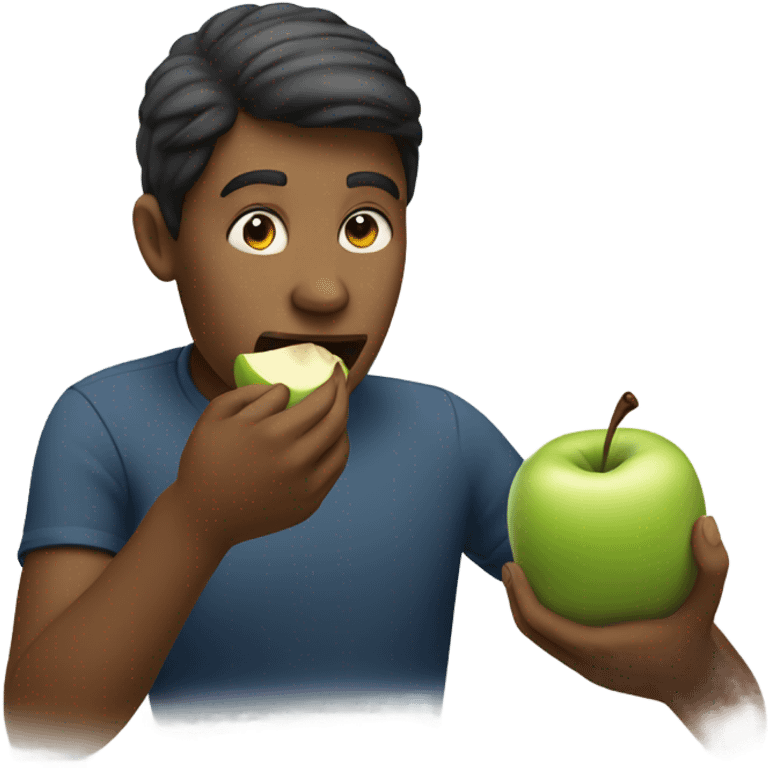 Person eating an apple emoji