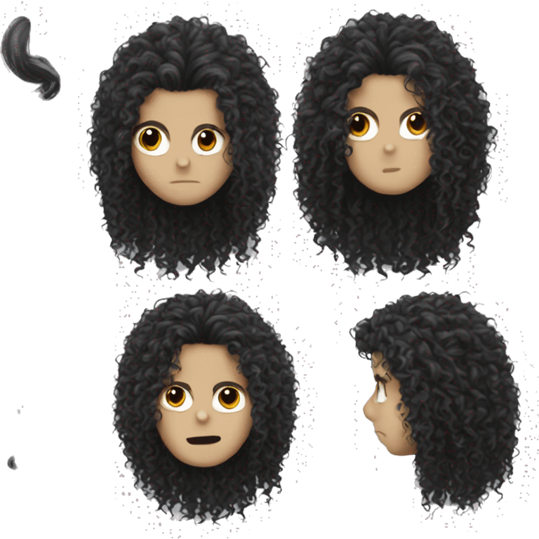 long curly hair metalhead emoji