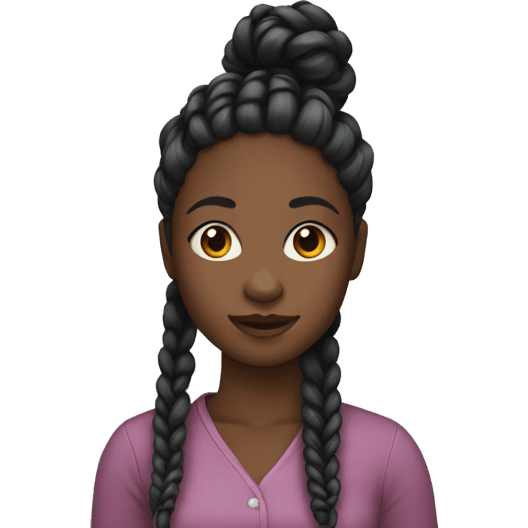 Black girl with braids  emoji