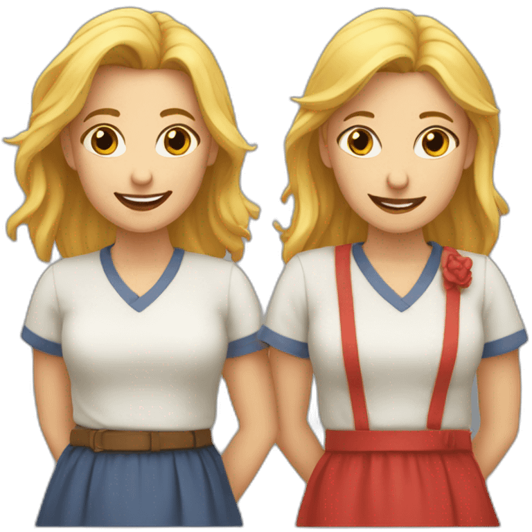 Deux amies qui se font des câlins emoji