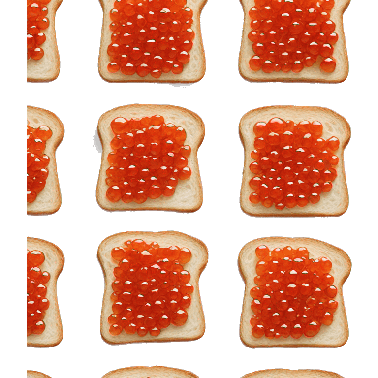 Red caviar on a piece of white bread  emoji