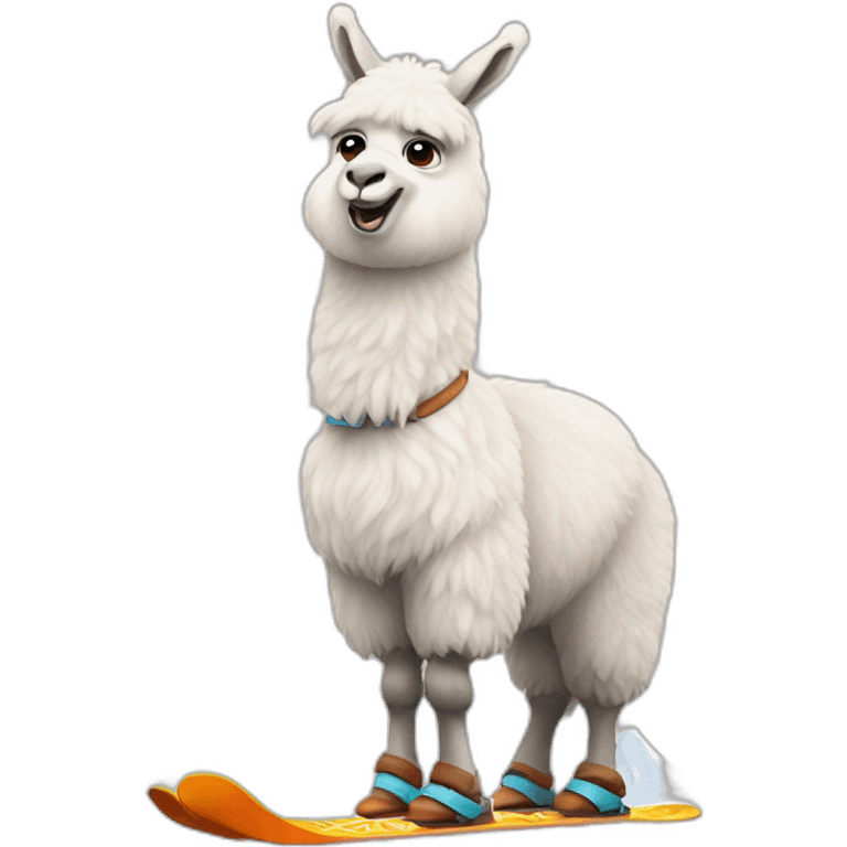 Lama sur des skis emoji