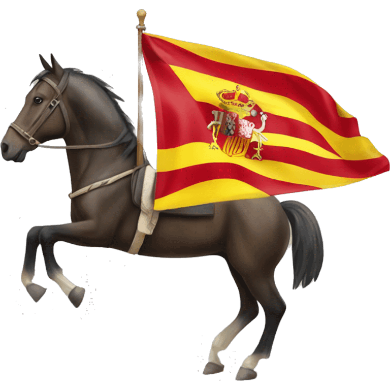 caballo jinete Bandera españa cruz de Santiago emoji