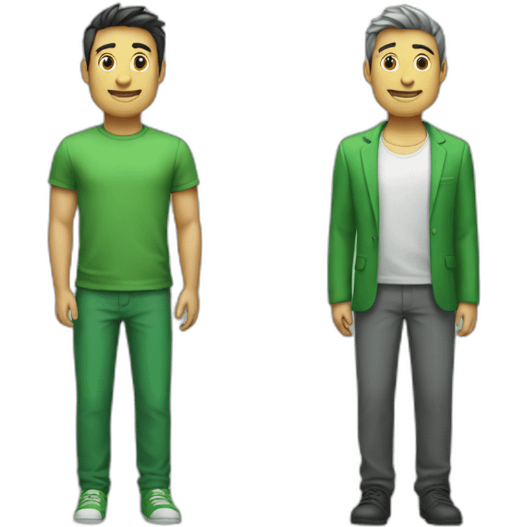 green and gry bar side by side green taller emoji