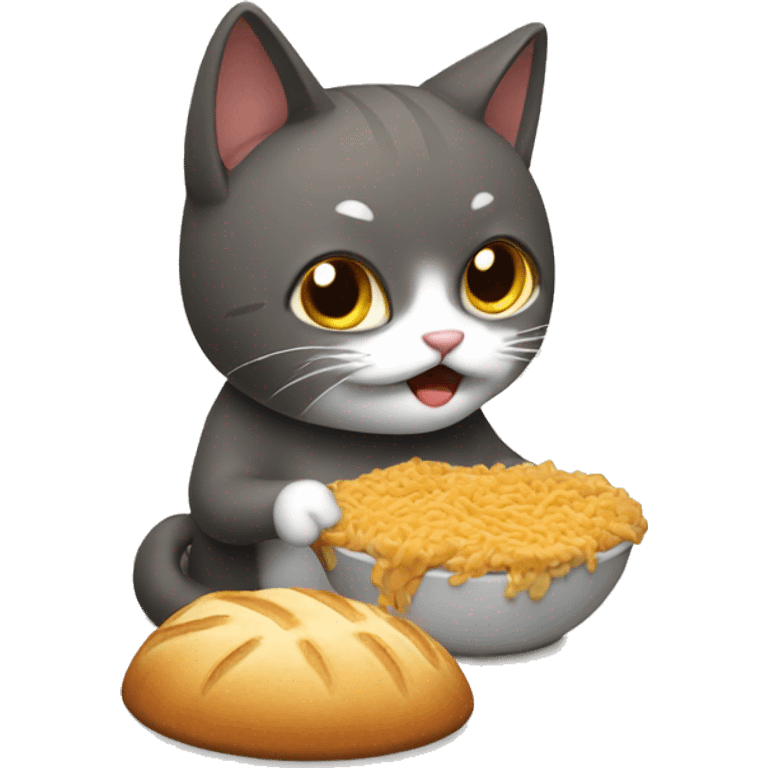 Gato comiendo  emoji