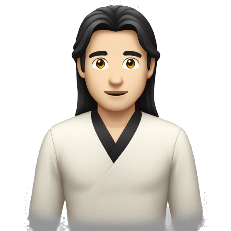 white skin color japanese man with black middle long hair, make it from shoulders and create only one emoji emoji