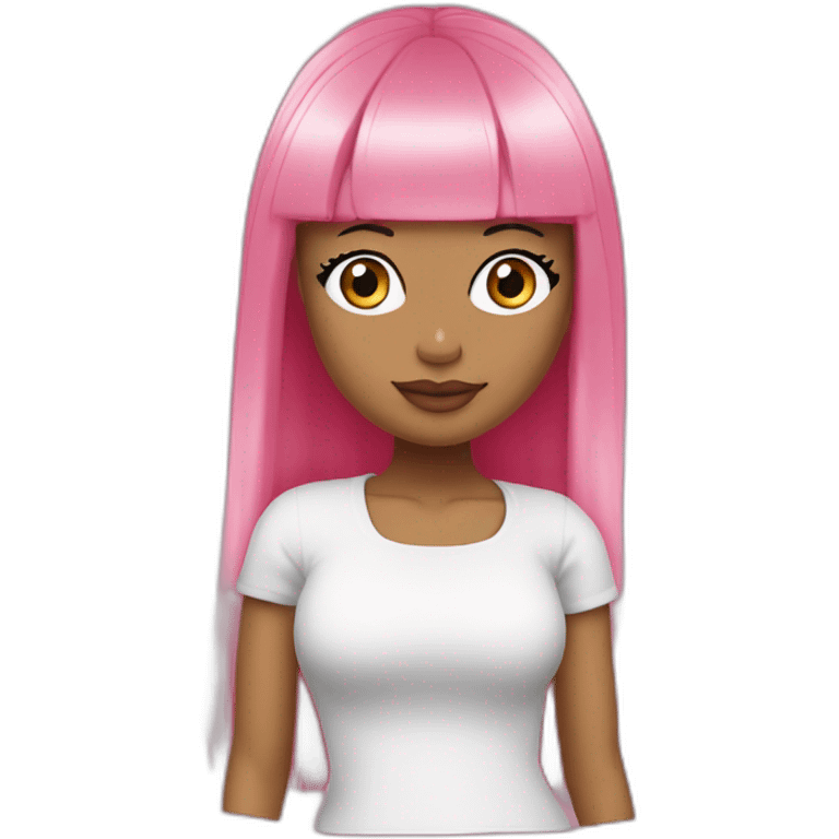 Nicki minaj with pink hair and fringe  emoji