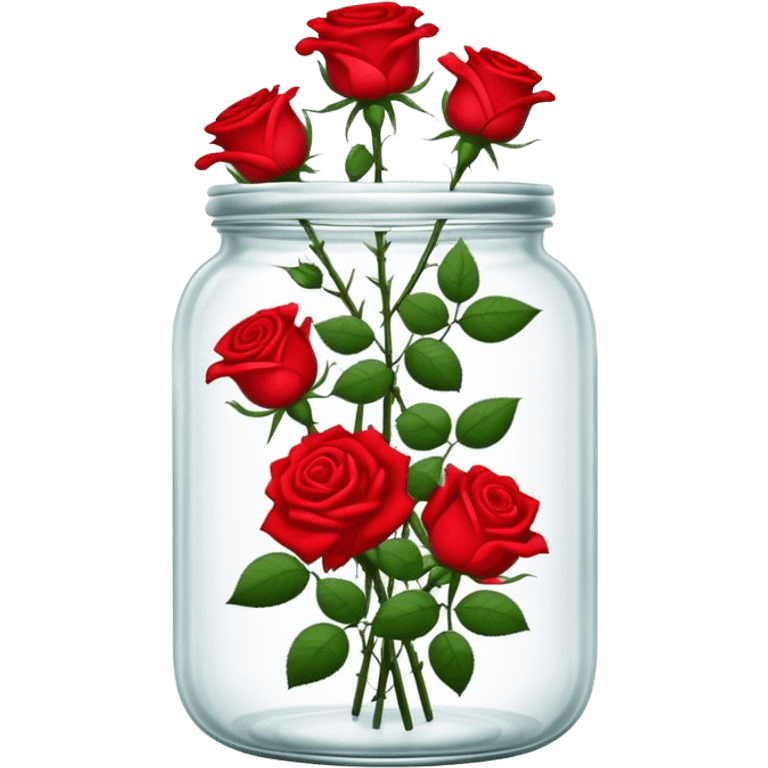 Roses in a glass jar emoji