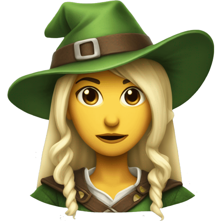 Fierce Elf ranger wearing fedora woman emoji