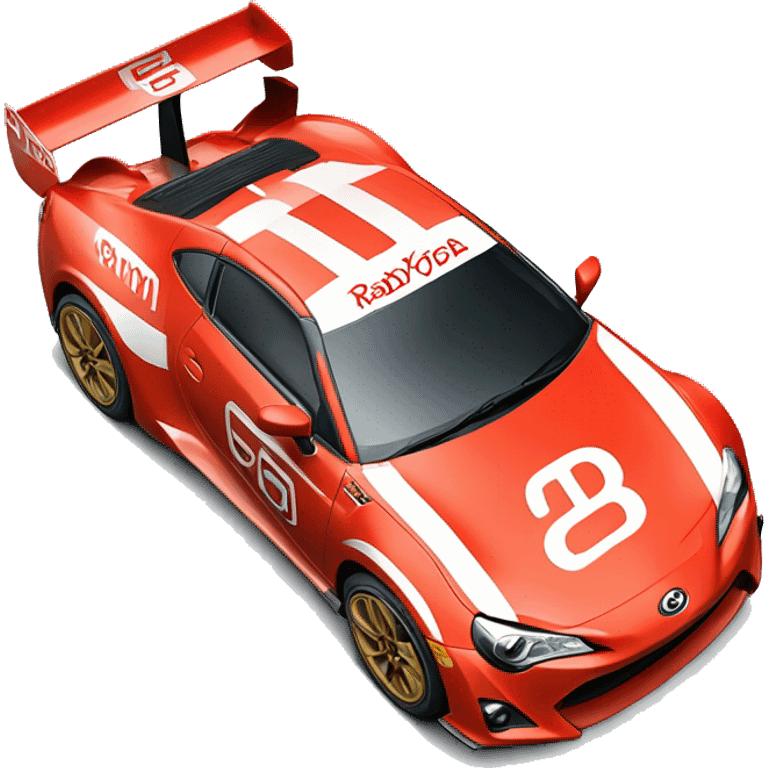 Radio Controlled Toyota 86 shaped like a Formula One race car with exposed wheels  emoji