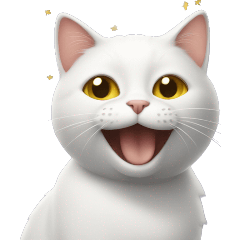 Cat smiling in front of star emoji