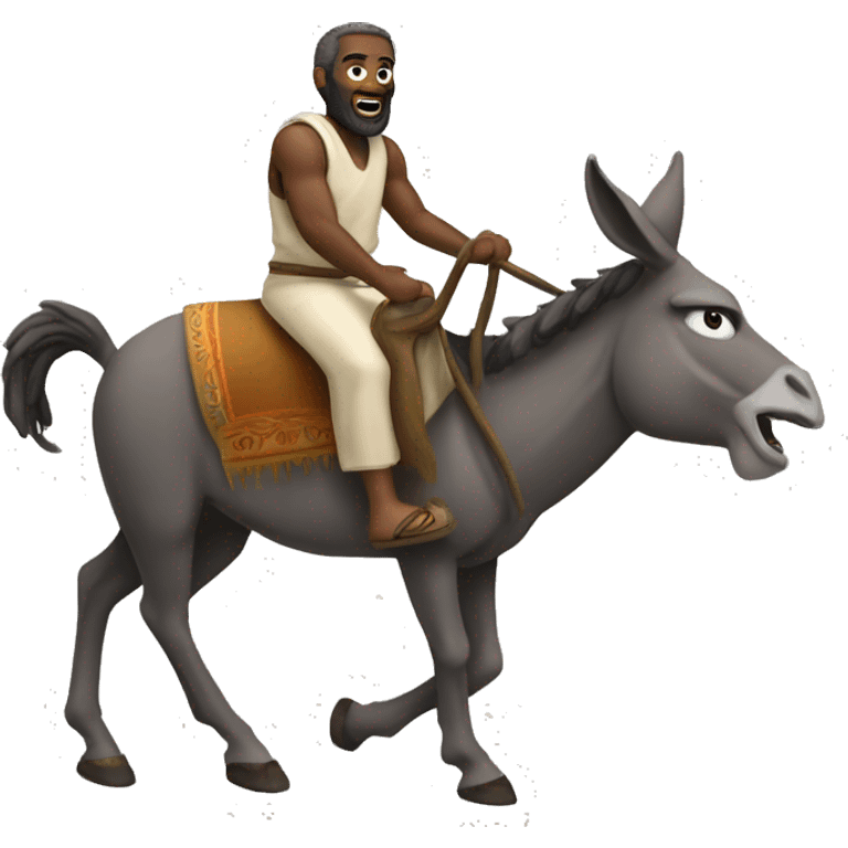 Jacked Moses riding donkey emoji