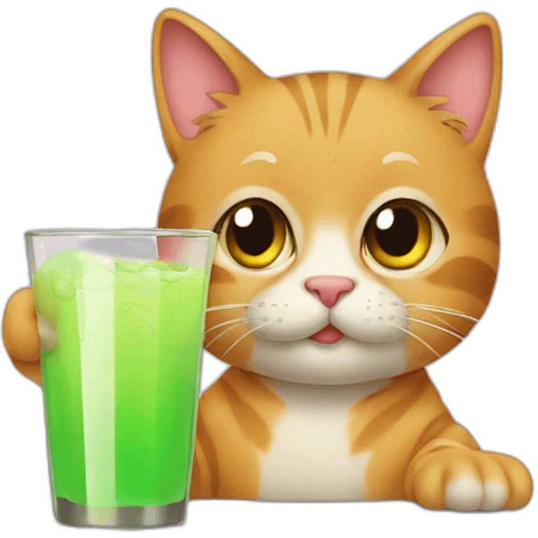 Cat drinking juice emoji